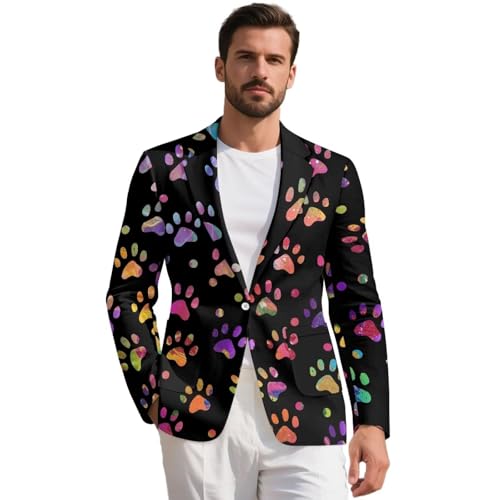 XYZCANDO Men's Blazer One Button Notched Lapel Sport Coats for Men Classic Long-Sleeve Men's Dress Fit Business Casual Men