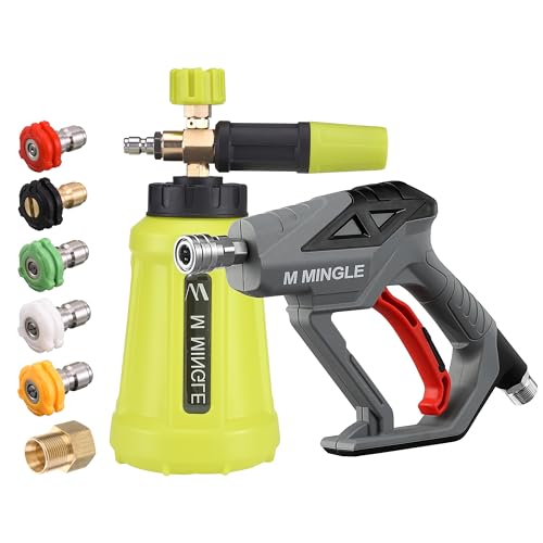 M MINGLE High Pressure Washer Gun Snow Foam Lance, 4000 PSI Cannon Foam Blaster Power Washer with...