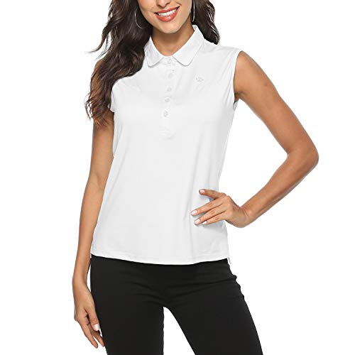 Image of AIRIKE Golf Polo Shirts for Women Sleeveless Summer Sports Athletic Fashionable Workwear-Quick Dry Womens Tank Tops