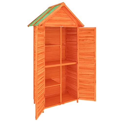 Tidyard Garden Shed Wooden Garden Tool Shed, Outdoor Garden Storage Shed, Gardening Tool Storage Garden Storage Furniture Brown 89x52.5x175 cm Solid Wood Pine - Image 5
