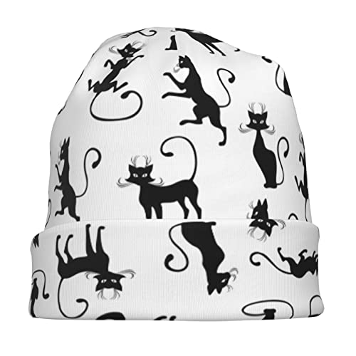 Cute Black Cat Beanie Hat Slouchy Beanies Cap Stretch Scarf Head Wrap Winter Knit Soft Hats For Men Women #TOP6