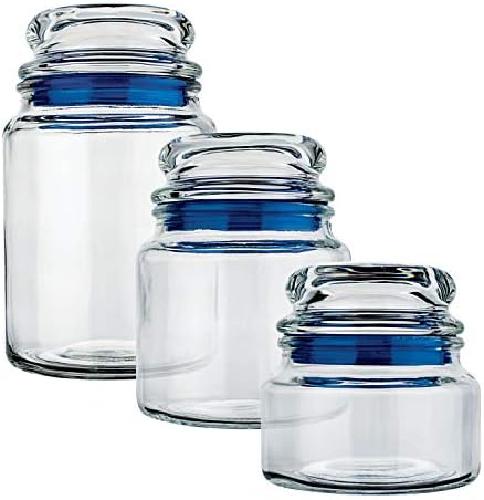 Euro Home - Conjunto Potes de Vidro Multiuso 3 Peças