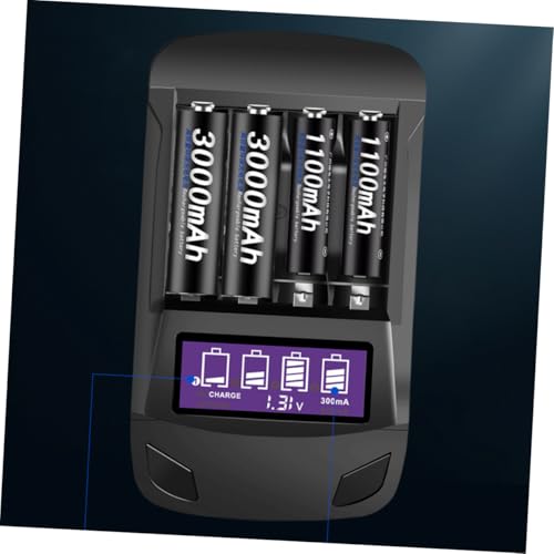 Cargador de batería inteligente USB con ranuras multifunción y pantalla LCD para pilas 3