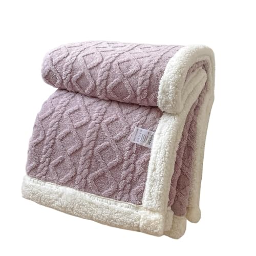 Couverture pour canapé et lit double couche épaisse violette 2x2.3m