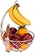 Roselife - Cestino per frutta, contenitore per frutta, gancio a banana e gancio per uva, supporto per banane. Finitura cromata (oro rosa).