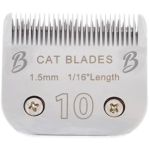 Detachable A Series 10 Cat Clippers Blade Cut Length 1.5mm Japanese Carbonized Steel Cat Grooming Supplies | Cat Grooming Blade Compatible A5 Series Clippers for Cat (10 Cat)