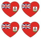 Motivo: cuore nei colori e stemma della bandiera di Bermuda – dettagli brillanti e chiari.