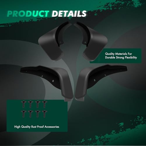 Image of SCITOO 4PCS Mud Flaps Front & Fear Splash Guard Set Suitable for Volkswagen for Passat 2011-2014 3.6L