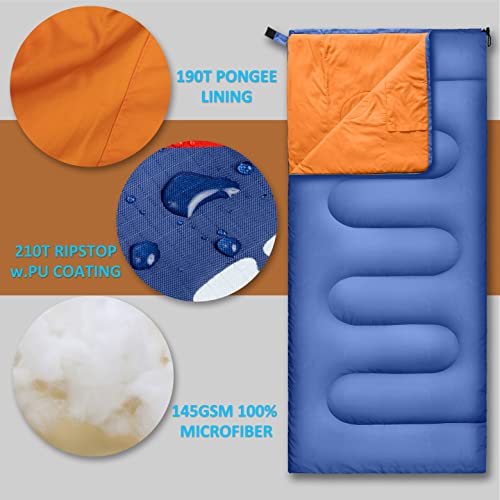 Rioyalo Backpacking Sleeping Bag For Adults Youth - Compact Lightweight Waterproof - 3 Season Cool/Warm Weather - Summer Spring Fall - Ultralight Portable Camping Gear For Hiking Travel Outdoor #TOP5
