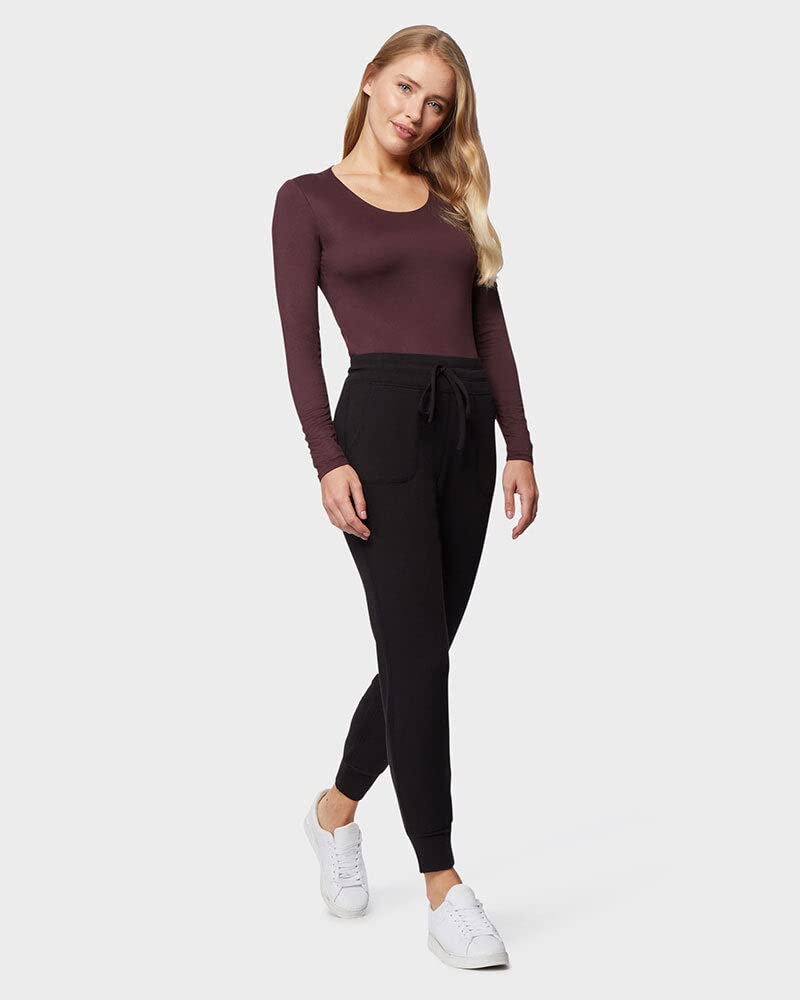 32 Degrees Camiseta ligera con cuello redondo para mujer, manga larga, ajuste de forma, elástico en 4 direcciones, térmica