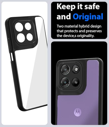 Image of KAPAVER Essential Back Cover Case Compatible with Moto G57 Power - Black (PC+TPU) (Moto G57 Power - Black)