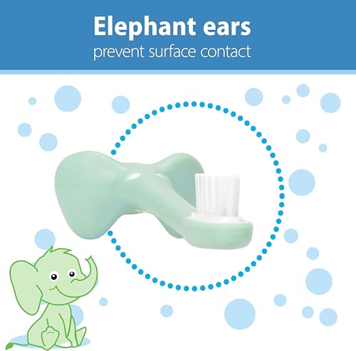Dr. Brown's Infant-to-Toddler Elephant Toothbrush and Fluoride-Free Strawberry Baby Toothpaste Set with Apple Pear Toothpaste, 0-3 Years - image 4