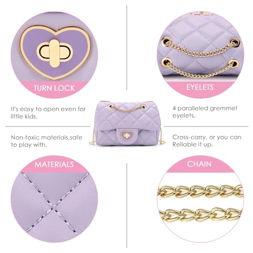 Image of mibasies Kids Purse Toddler Gifts for Little Girls Crossbody Purses Presents, A2 Purple, Medium, Medium
