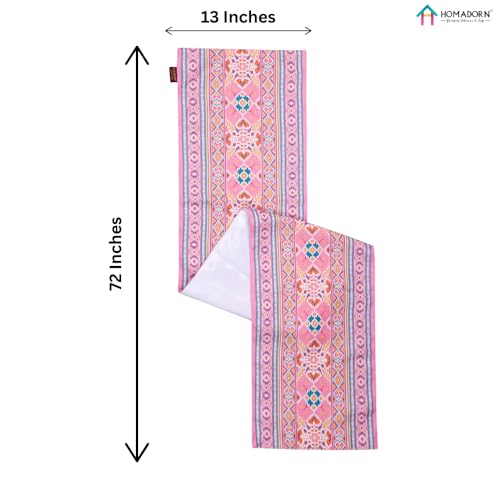 Image of HOMADORN Premium Digital Printed Table Runner - Double Layered Durable Fabric, Elegant Dining & Coffee Table Decoration, Fade-Resistant Prints, Easy Care (13x72 Inches ( 6 Seater), Boho Bliss)