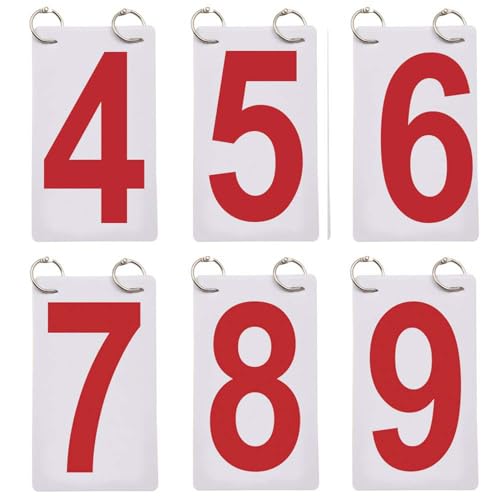 Tarjetas de puntuación numéricas de PVC (0-9) para tableros de marcador escolares y competiciones deportivas miniatura 6