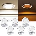 Ensenior 6 Pack 6 inch Gimbal Led Recessed Lighting with Night Light, 90° Rotatable and 2700K-5000K 5CCT Selectable, Dimmable Eyeball Recessed Lights, 1200LM, 12W=115W-FCC Certified