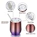 Deedro Insulated Wine Tumbler with Lid, 12 oz Double Wall Vacuum Insulated Wine Cup with Straws and Brushes, Stemless Stainless Steel Wine Glass for Drinks, 4 Pieces (Glitter Rose Gold and Purple)