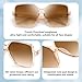 Dollger Oversized Square Sunglasses for Women Big Large Wide Fashion Shades for Men 100% UV Protection Trendy Brown