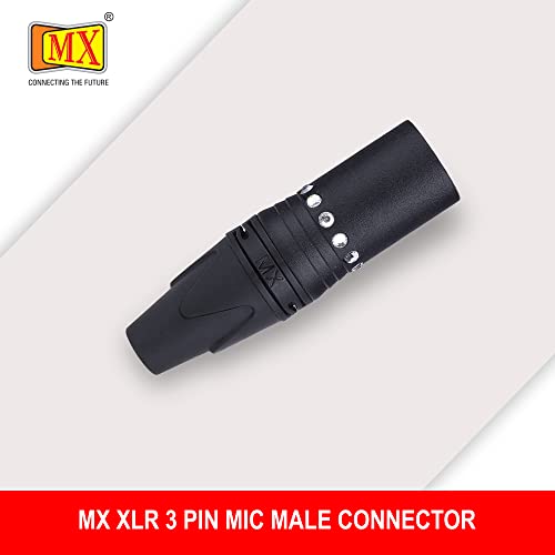 Image of MX 3 Pin XLR connector Microphone Connector pin Pure Copper Nickel Plated Pins1 for High Conductivity microphone cable connector PERENT (3 PIN CRYSTAL DESIGN, Pack of 1, Male Connector)