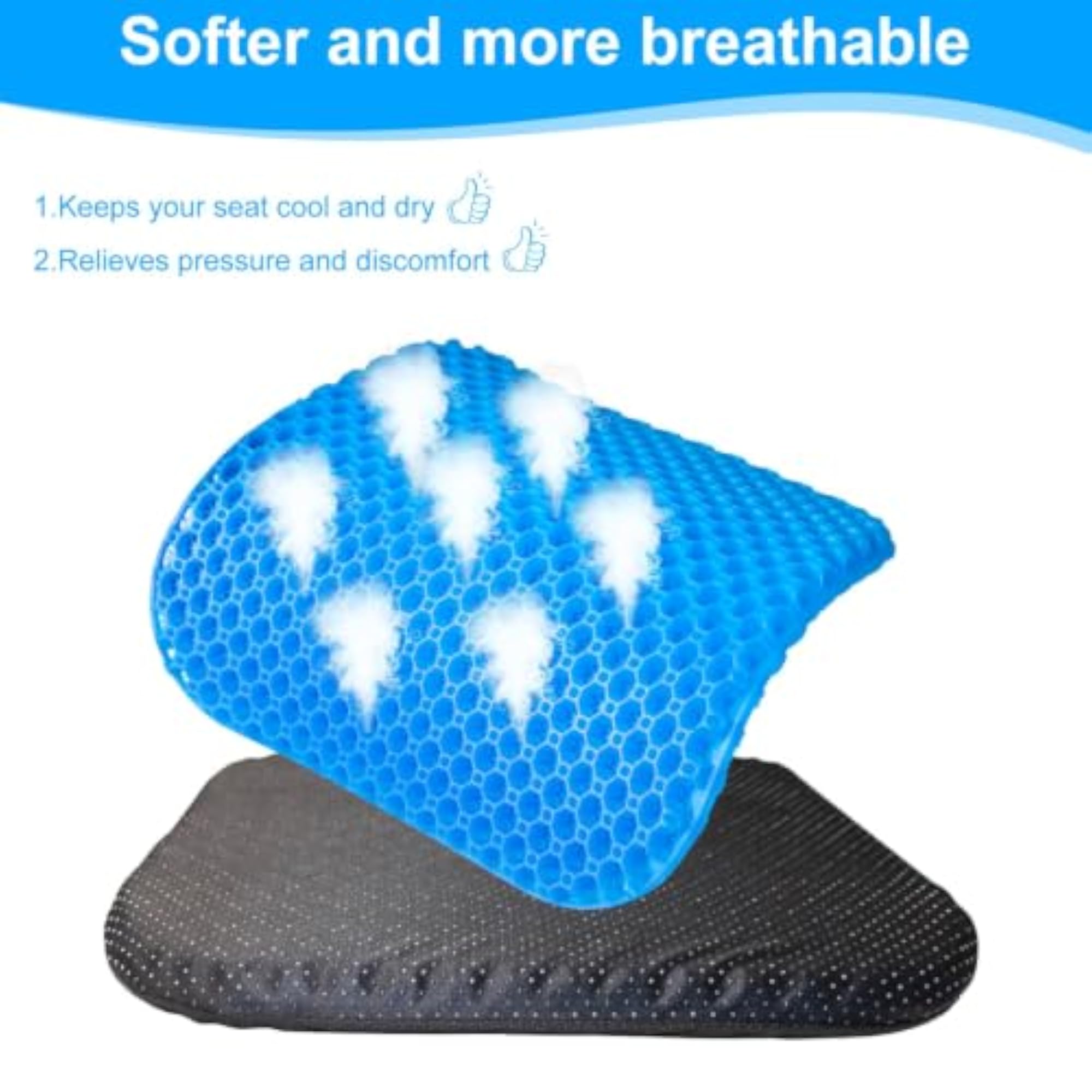 Gel Seat Cushion for Long Sitting with Handle