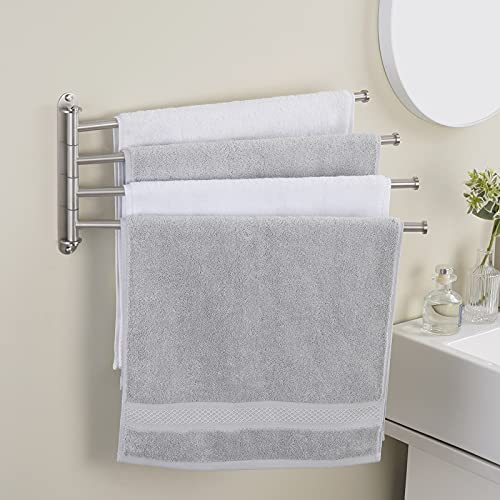 Kes Swivel Towel Bar 19.5" 4-Arm Extra Long, Swing Out Towel Rack For Bathroom Wall, Hand Towel Holder For Multiple Towels, Sus304 Stainless Steel Brushed Finish, A2103S4L50-2 #TOP1