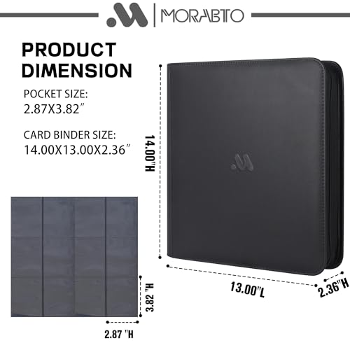 Image of Card Binder 12 Pocket,Trading Card Binder Holds up to 1200 Cards with 50 Sleeves,Zipper Card Holder Album Compatible with TCG Card /Game Cards /Sports Card