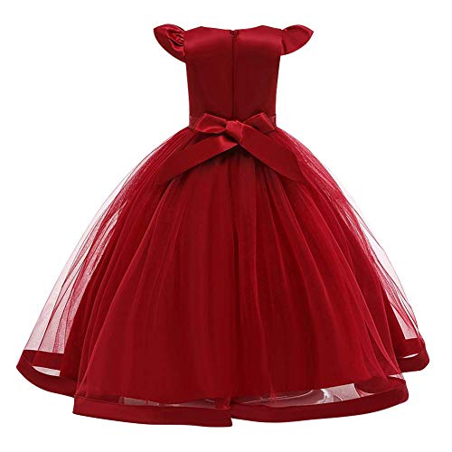 Little Big Girls Flower Lace Long Princess Dress Kids Wedding Bridesmaid Pageant Party Communion Puffy Tulle Ball Gowns3