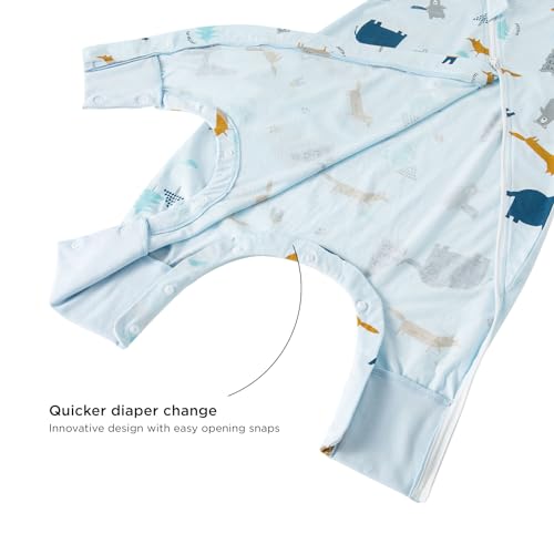 Image of Duomiaomiao 2 Pack 0.5 TOG Toddler Sleep Bag 12-24 Months 100% Cotton Lightweight Baby Sleep Sack with Feet, Breathable Comfy Toddler Wearable Blanket