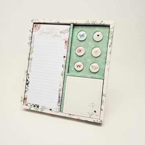 Image of Punch Studio Nature's Grace Grateful Heart Notepad, Listpad and Magnet Set (59269)