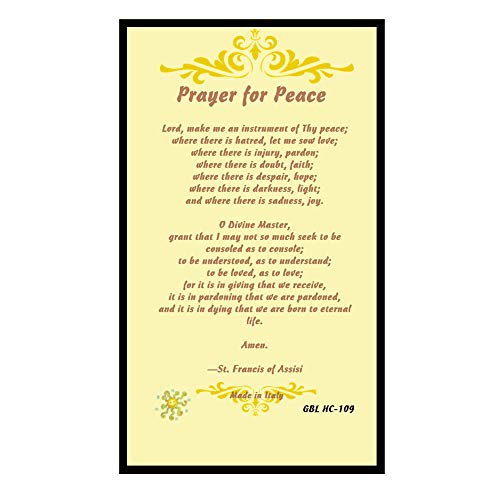 Gifts by Lulee, LLC Saint Francis of Assisi Prayer for Peace Blessed Laminated Holy Card Imported from Italy