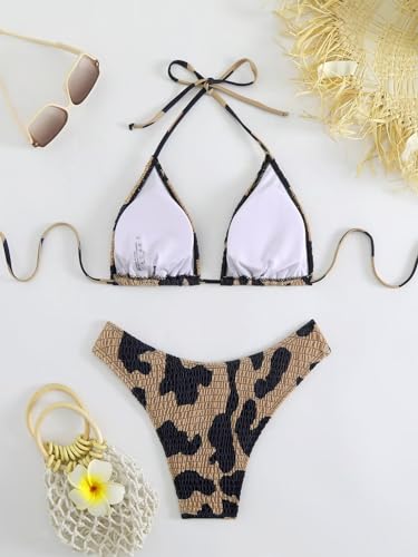 Women's Camo Halter Bathing Suit High Waisted Summer Swimsuit Bikini Set2