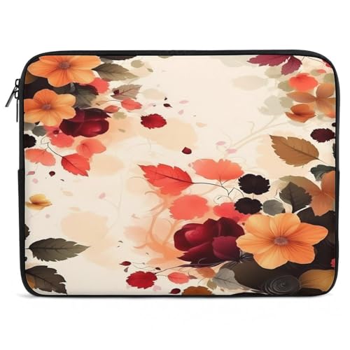 Funda protectora a prueba de golpes para laptop de 17 pulgadas maletín impermeable floral