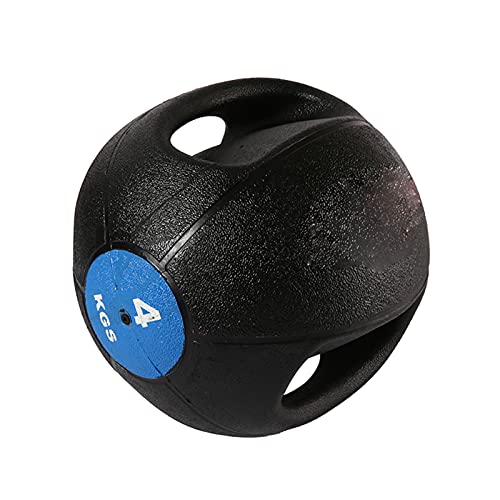 Médecine Balls HUA Balle Médicinale Élastique en Caoutchouc 4kg, Balle D&rsquo;équilibre De Musculation Balle De Gravité, Ballons De Fitness Home Gym pour Hommes Et Femmes, Double Poignée Antidérapante