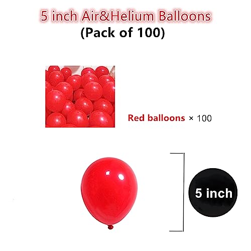 Image of 5 inch Red Party Balloons, 100 pcs Mini Latex Balloons for Birthday Wedding Baby Shower Decorations(Red)