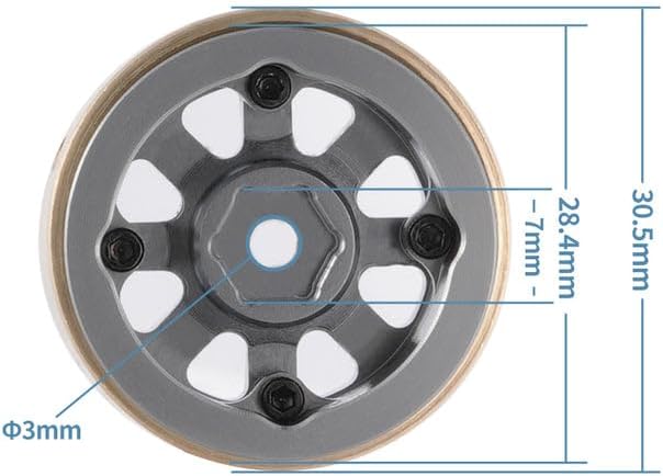 RC Parts RC Crawler Truck Parts for FMS 1/18 1/24 FCX18 FCX24: Aluminum 1.0” V-Spoke Beadlock Wheels(4 pcs)
