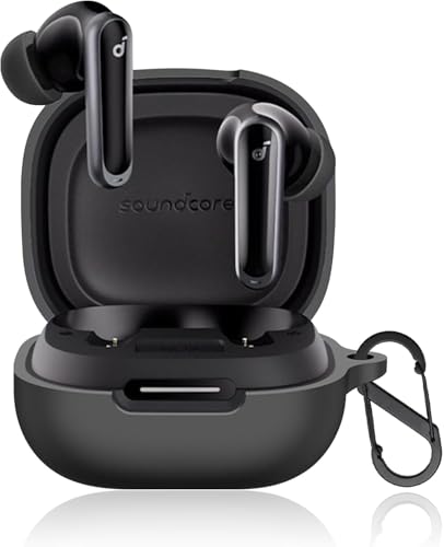 For EarFun Air Pro 4+/4 Plus ��p �P�[�X �V���R���J�o�[ �L�Y�h�~ �V���R���f�� �ϏՌ� �y�� �J���r�i�t�� �_�炩�� �����[�d�\ �����h�~ �h�o �ی�J�o�[ �u���b�N Soundcore P40i