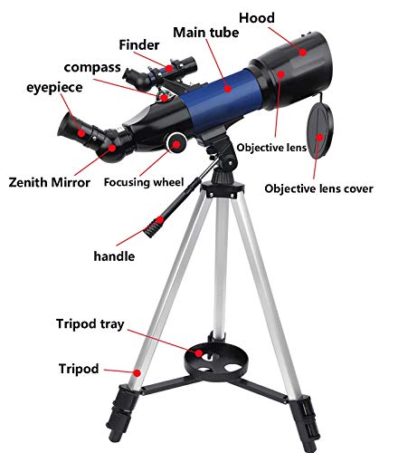 Telescopio astronómico portátil refractor 70mm para principiantes miniatura 4