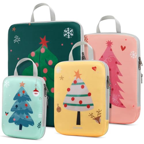 Gonex Compression Packing Cubes 4er Set, Gonex Kleidertaschen 4-teilig Verpackungswürfel, Kleidertaschen Set, Kofferorganizer Reise Würfel