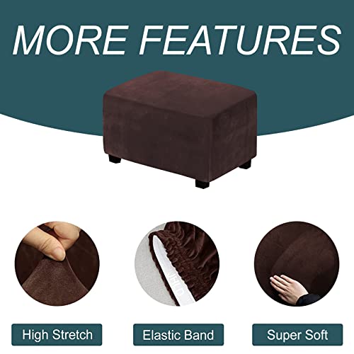 Housse de repose-pieds extensible café profond petite taille - 5