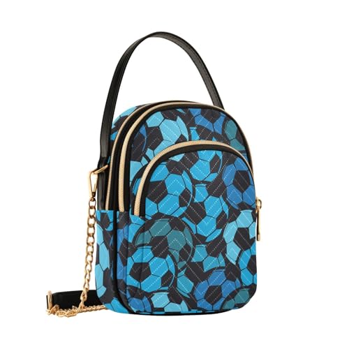 Sac à bandoulière motif football pour fille et ado, sac à main bleu original