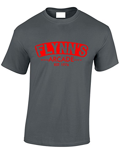 Image of Crown Designs Flynns Arcade Sci Fi Movie Film Inspired for Men & Teenagers T-Shirts Tops - Charcoal/Small