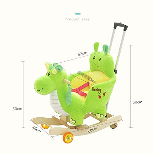 ZHANGYUEFEIFZ Schaukelpferd Plüsch Schaukeltier Pferd Rocking Horse Kinderstuhl Baby Trojan Dinosaurier Spielzeug… – Bild 4