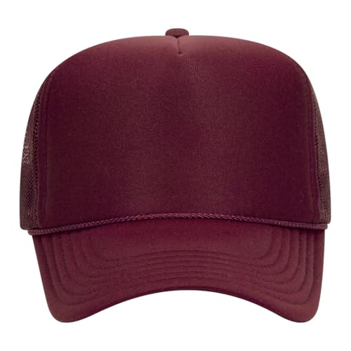 Image of OTTO Polyester Foam Front 5 Panel High Crown Mesh Back Trucker Hats in 97, Bulk, Wholesale