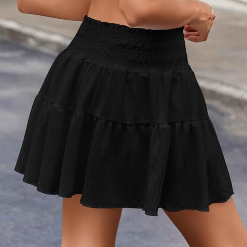 Mini Skirts Women Flowy Casual Summer Short Skirts High Waisted Skater Skirts A Line Boho Skirts for Beach Vacation2