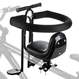 MindWissUp Front Kids Bike Seat，Adjustable Child Bicycle Seat with Armrests Foot Pedal Guardrail Detachable Toddler Bike Seat for 45 lbs Compatible with All Adult MTB