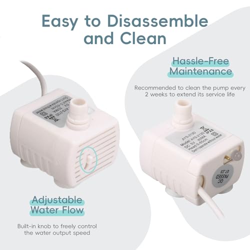 Mini bomba de agua USB para fuentes de gatos miniatura 6