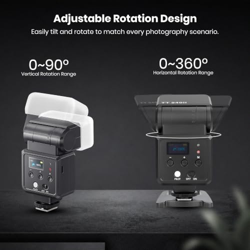 Image of Simpex TT 540 II on Camera Flash with in Built Lithium-ion Battery that Supports USB-C Charging, 2.4 Ghz in Built reciever for Wireless triggering and a Universal hot Shoe Design.