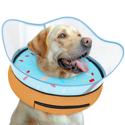 Image of Elevated Inflatable Dog Cone Collar Alternative After Surgery, Dog Donut Collar, Soft Pet Cone to Stop Licking for Small Medium Large Dogs