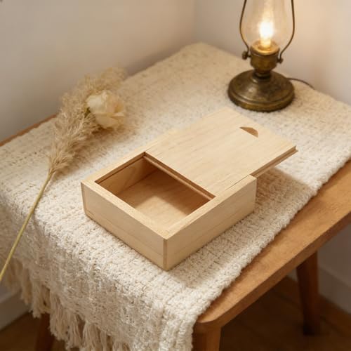 Boîte en bois fabriquée à la main pour bagues et petits secrets - 8