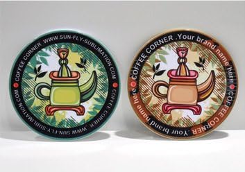 Miniatura 2 de 6 piezas en blanco redondo 3.5 pulgadas posavasos de cerámica prensa de calor transferencia térmica sublimación recubierto tinte blanco